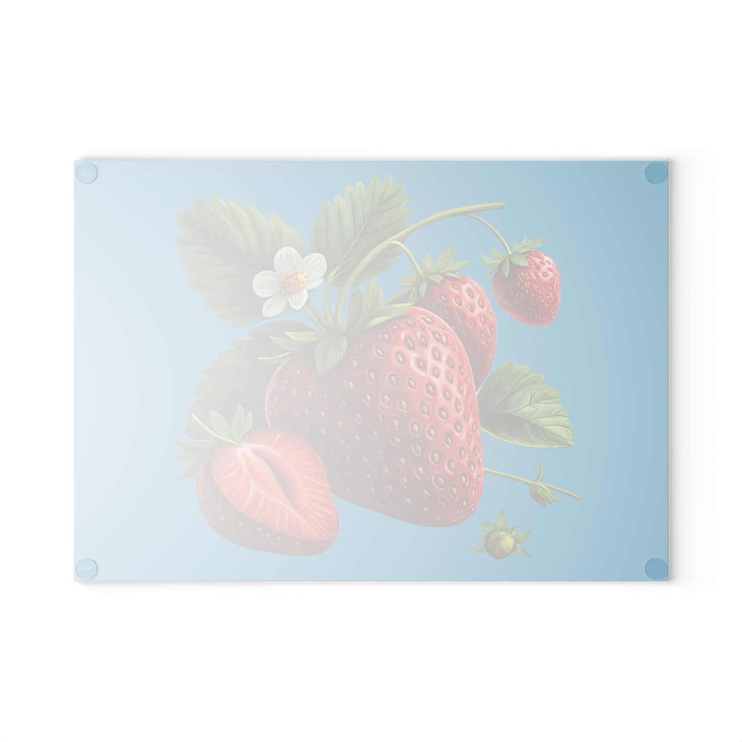 Vibrant Strawberry Glass Cutting Board, Kitchen Decor, Cooking Gift