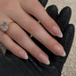 French Minimalist Nude Pink Almond Short Press On Nails