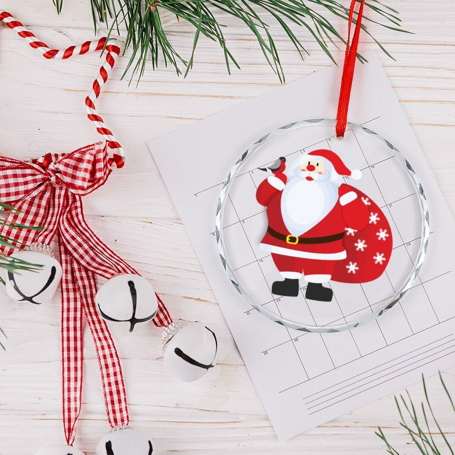 Glass Circular Ornament Pendant