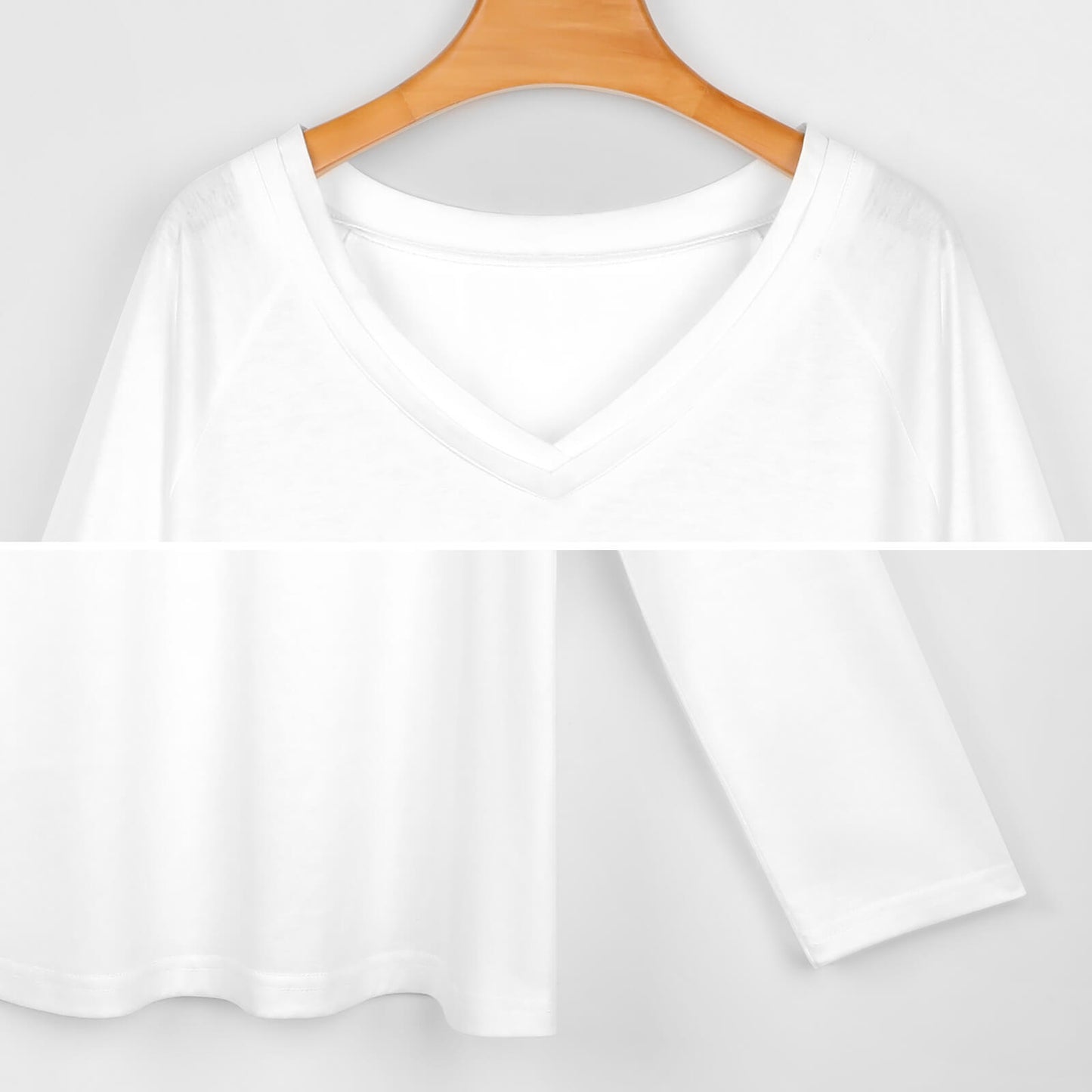 V-neck Loose Long Sleeve T-shirt
