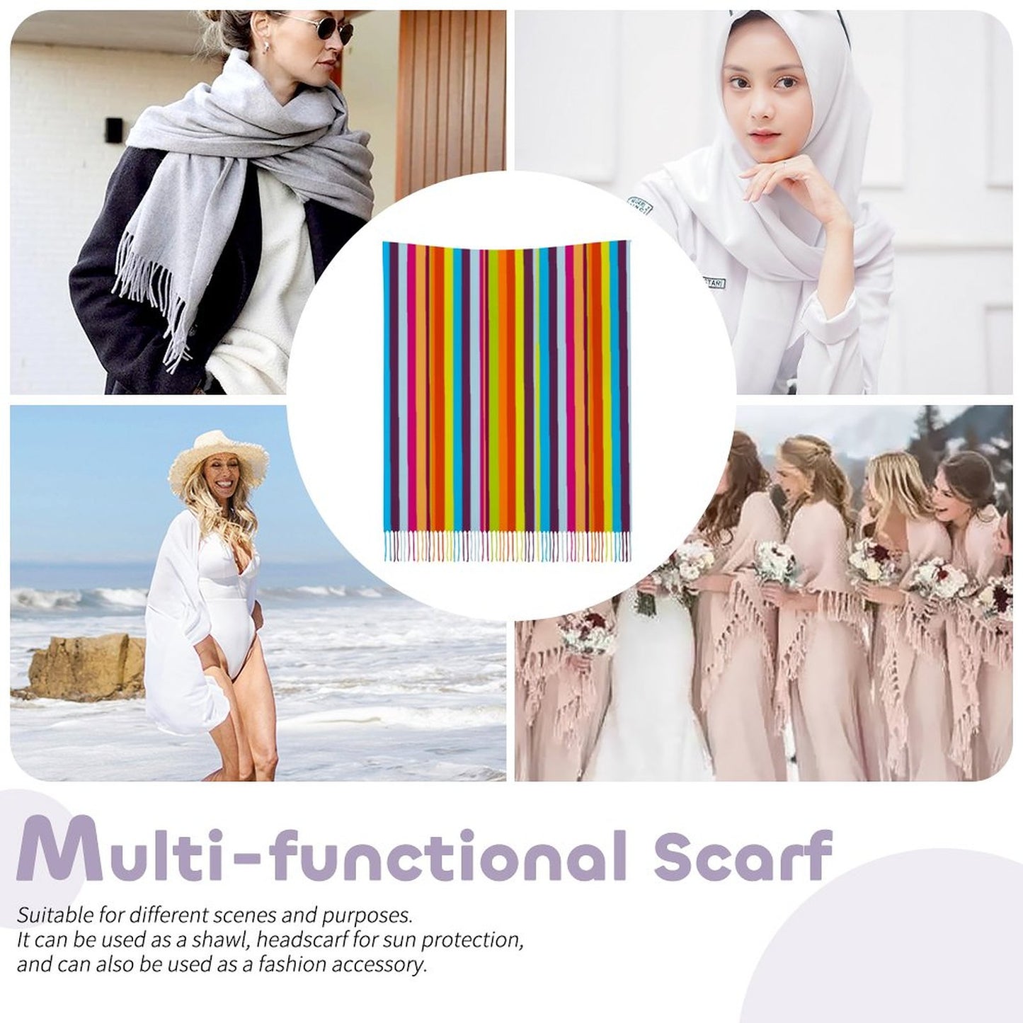 Cashmere-like Tassel Scarf