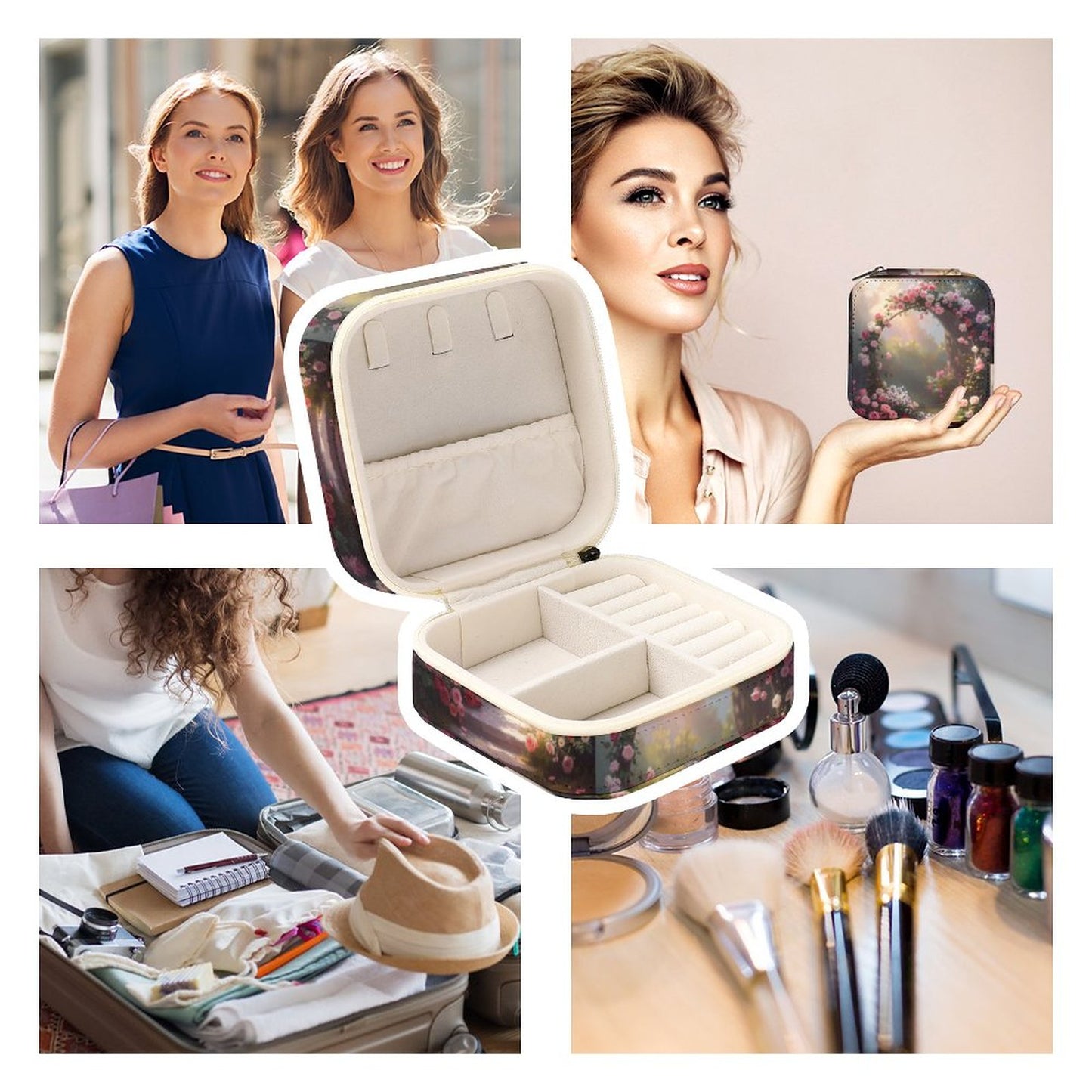 Box Organizer for Jewelry Rose Circle