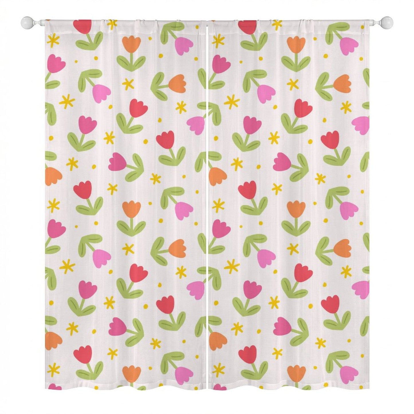 Sheer Curtain Tulips