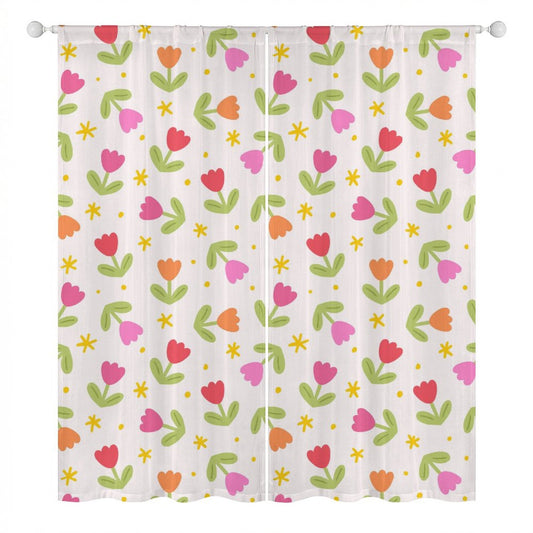 Sheer Curtain Tulips