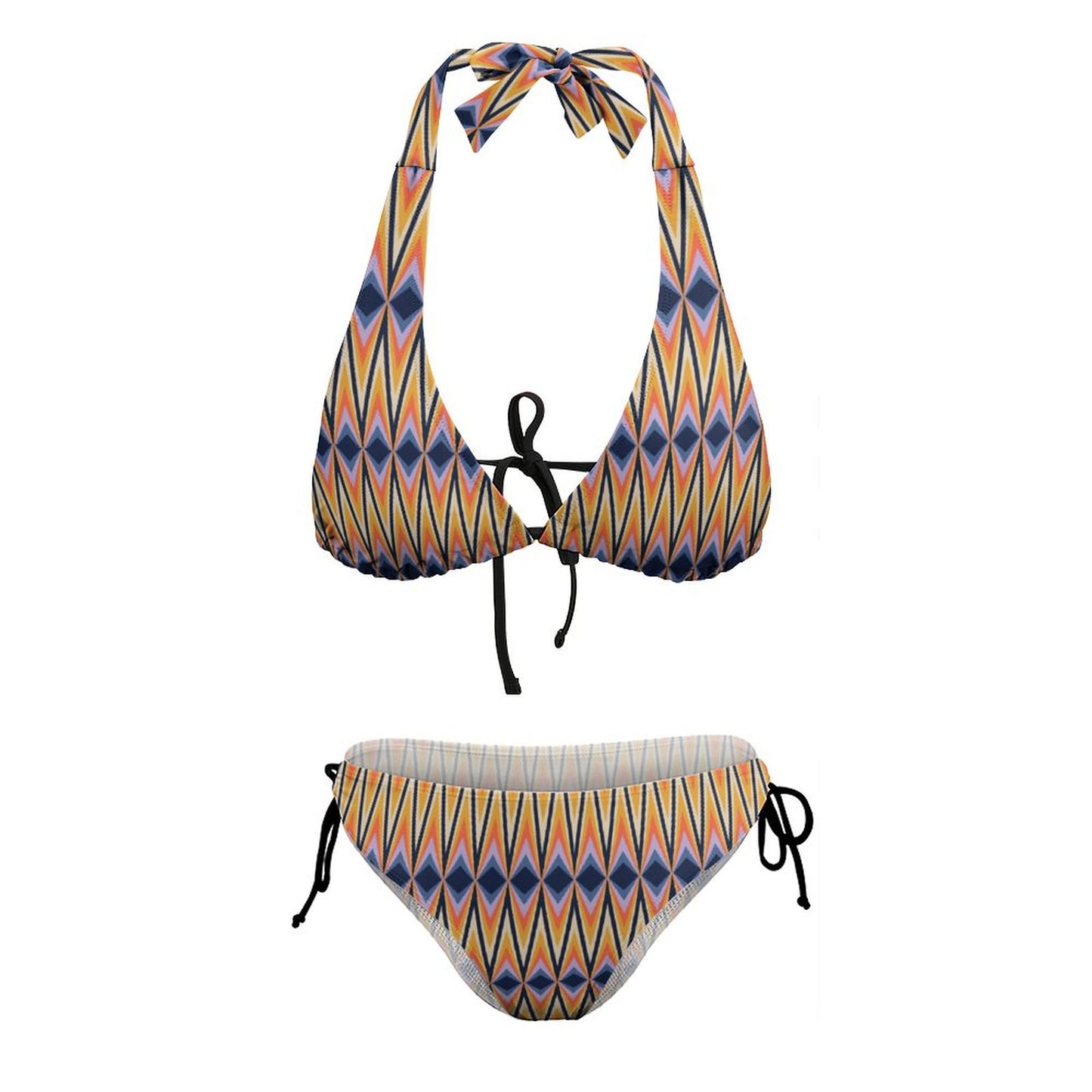 Two Piece Halter Swimsuit Multicolor