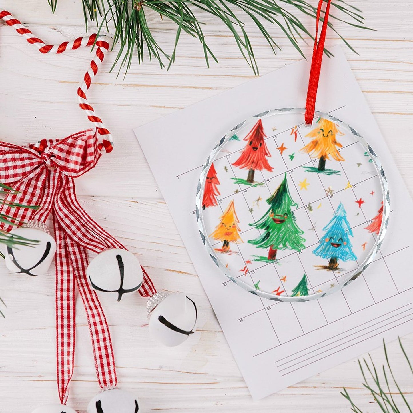 Glass Circular Ornament Pendant