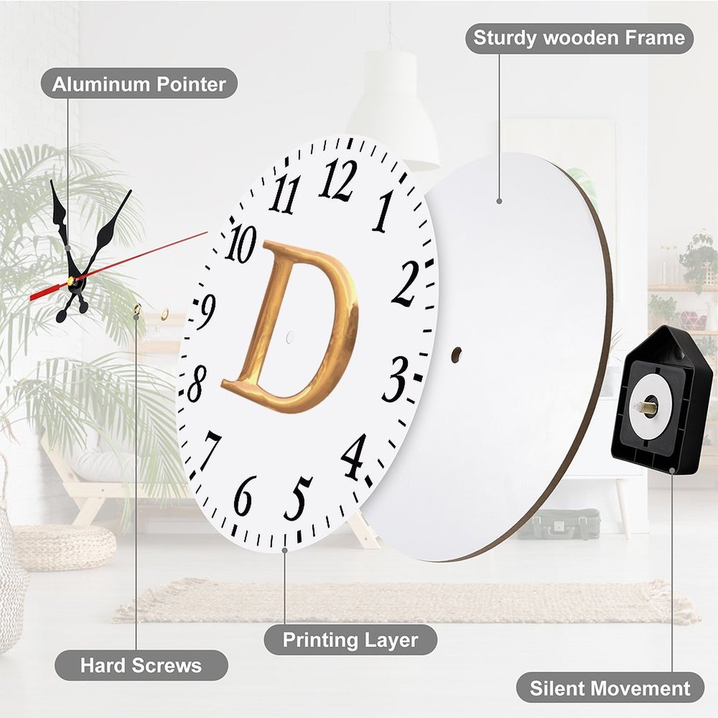 Modern Wooden Wall Clock