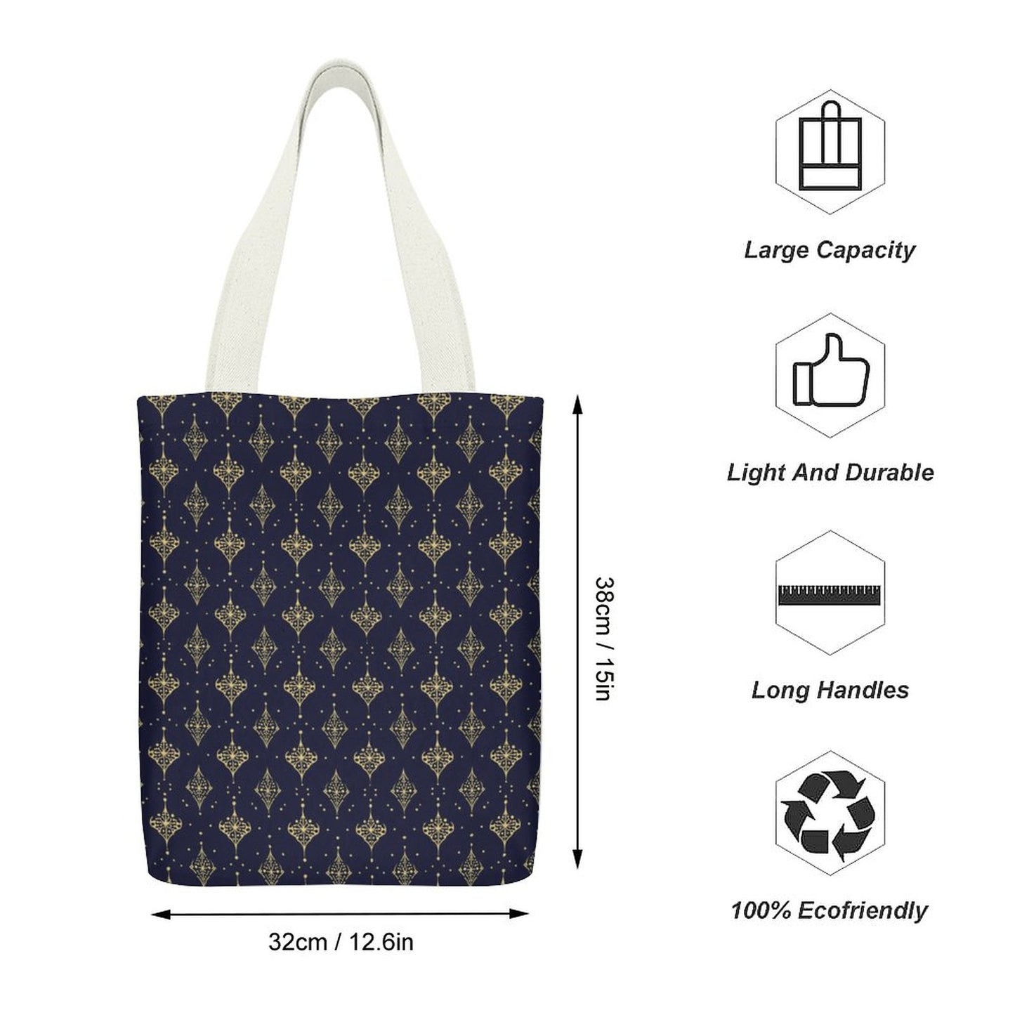 Canvas Material Tote Bags with Interior Pocket