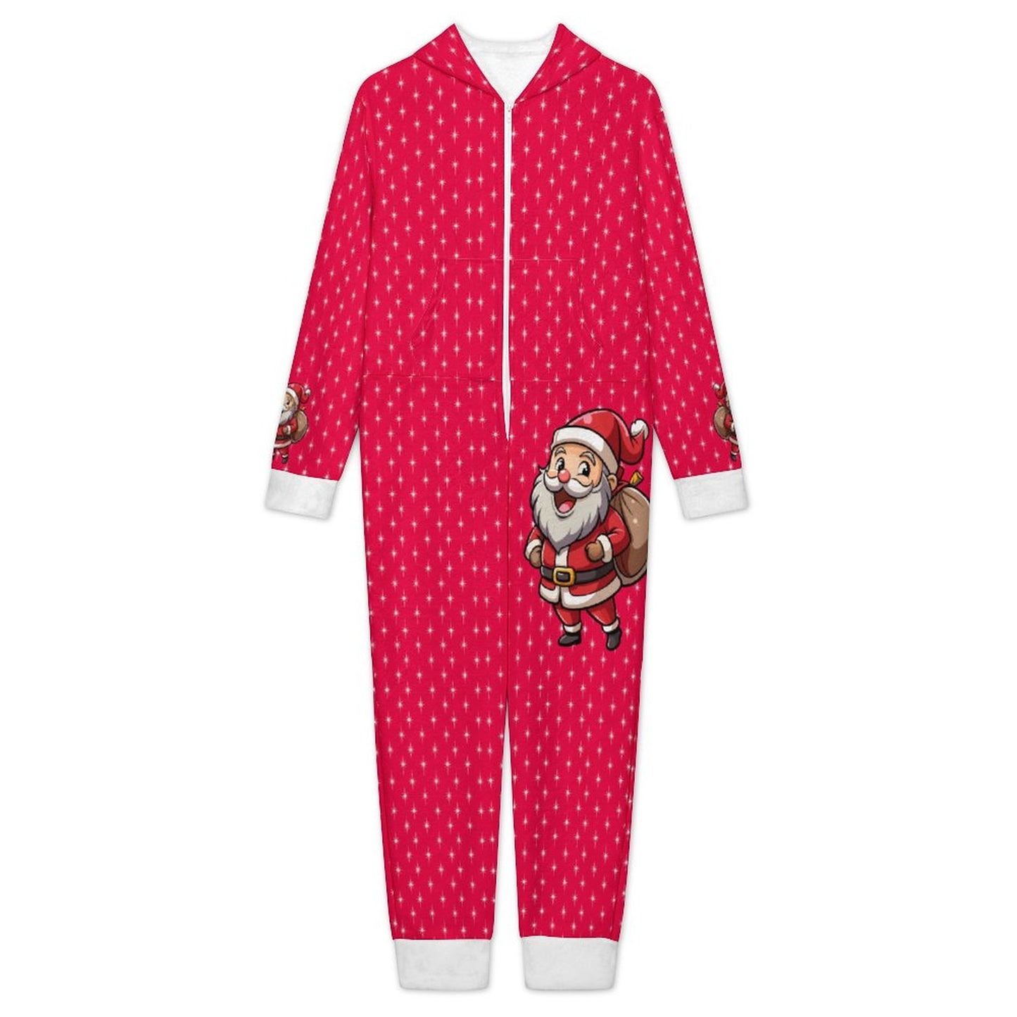 Flannel Footless Zip up Kid Jumpsuit Pajamas