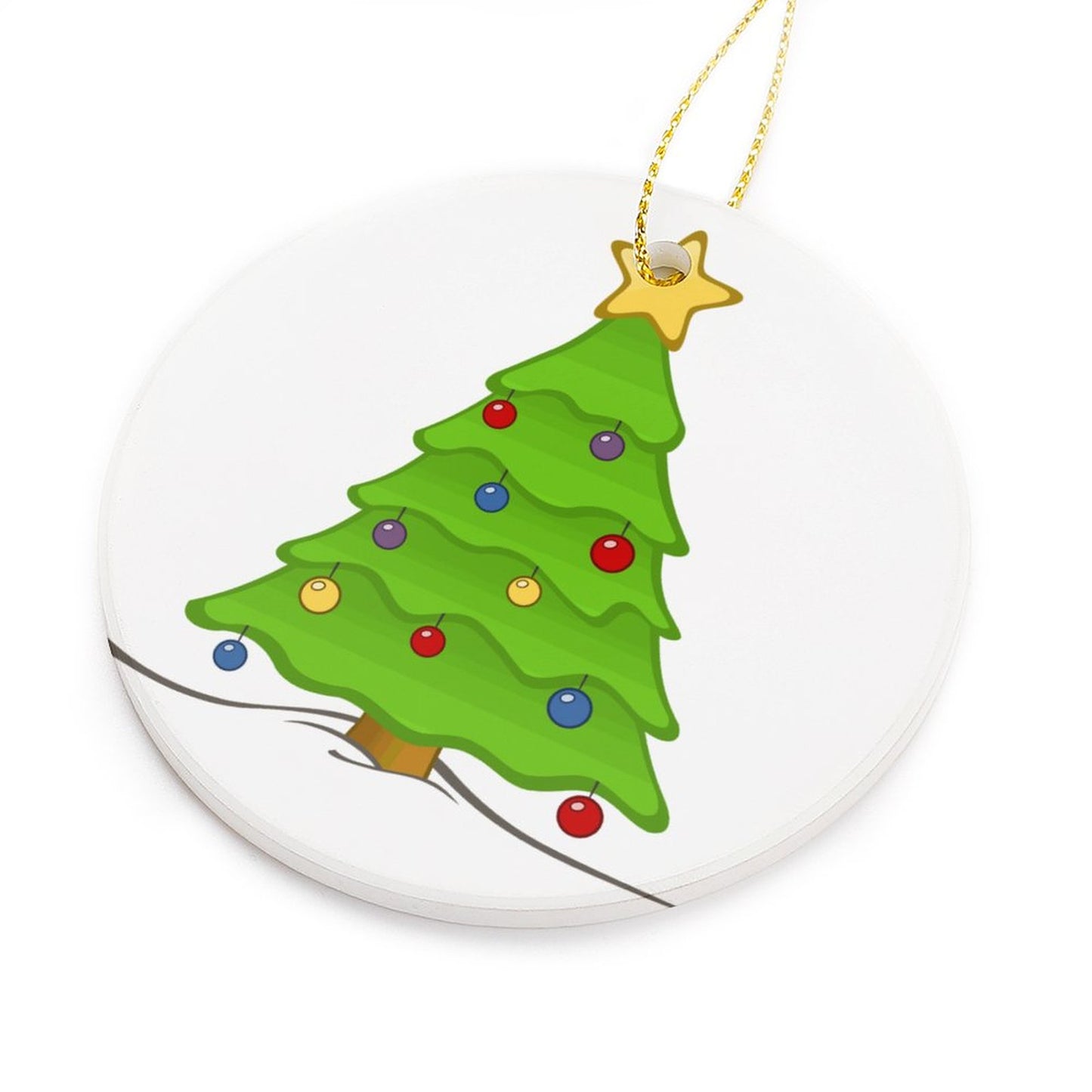 Round Ceramic Christmas Ornament (Matte Surface)