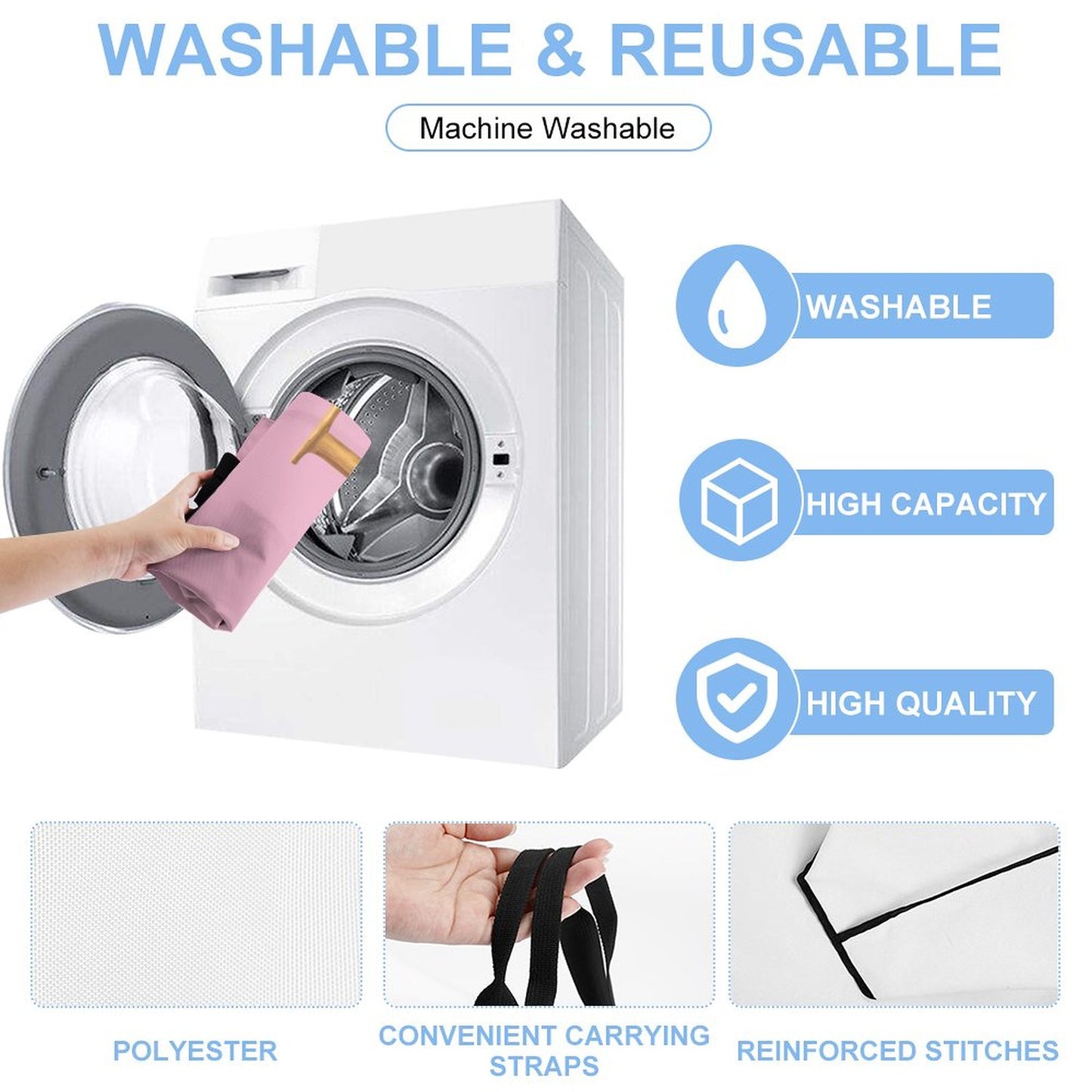 Large One Shoulder Shopping Bag Pink Bag - Gold D