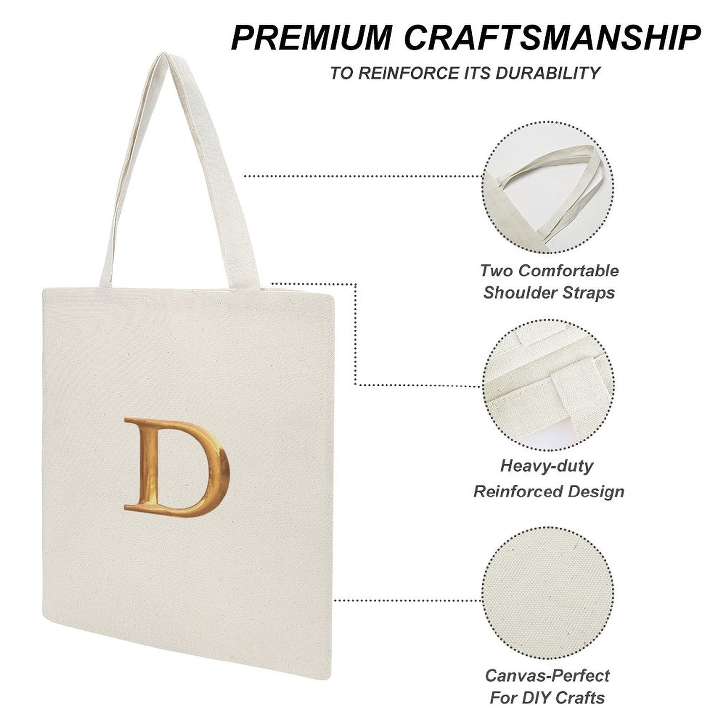 Canvas Tote Bag-13.4"x15.8"/34x40cm