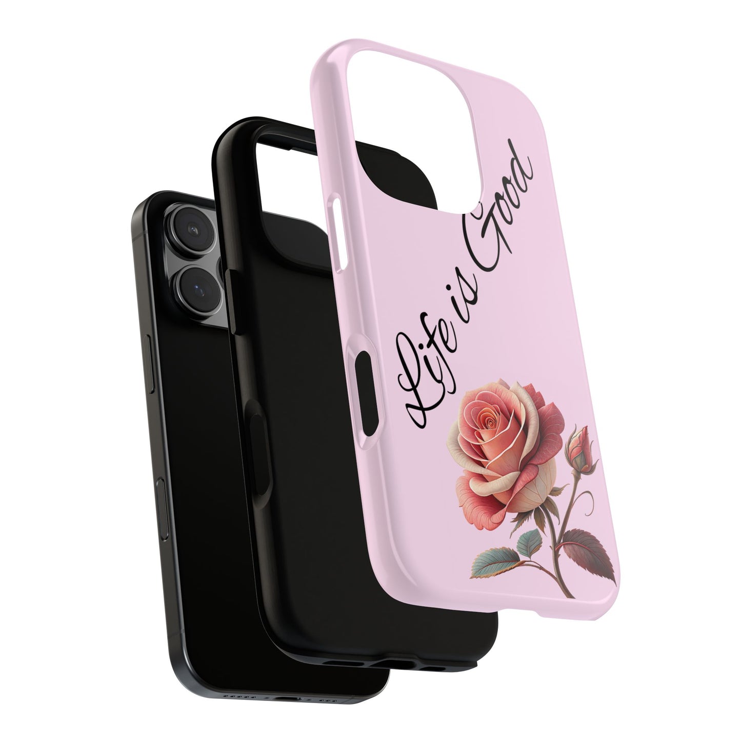 Roses & Positivity Phone Case - Floral Design, Life is Good, Tough Cases for Everyday Wear, Gift for Friends, Mother's Day, Spring [...]
