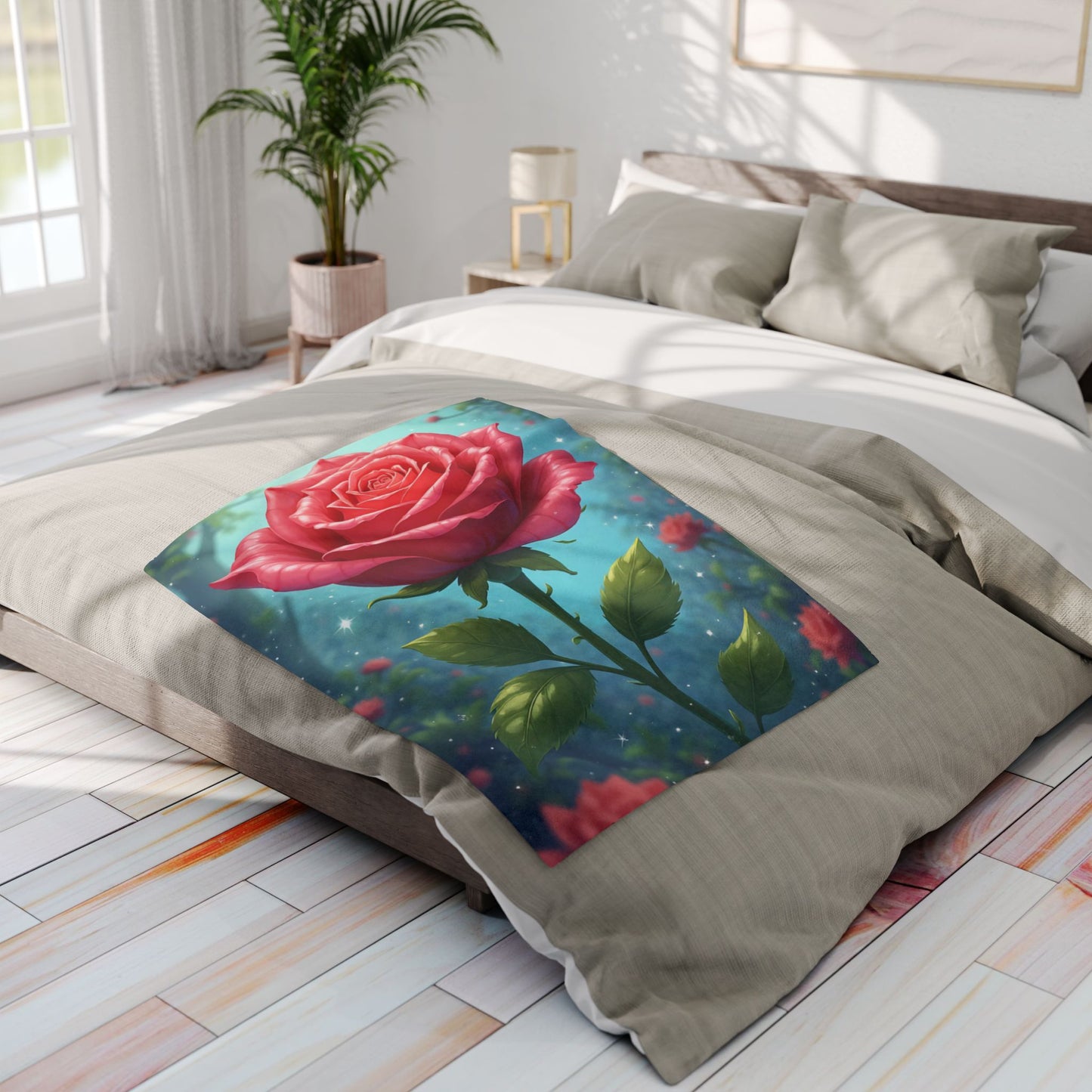 Rose-Themed Arctic Fleece Blanket - Cozy Home Decor, Gifts for Her, Floral Blanket, Romantic Decor, Perfect for All Seasons