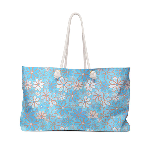 Floral Weekender Bag - Travel Tote, Stylish Beach Bag, Lightweight Overnight Bag, Weekend Getaway Essential, Floral Pattern Carryall