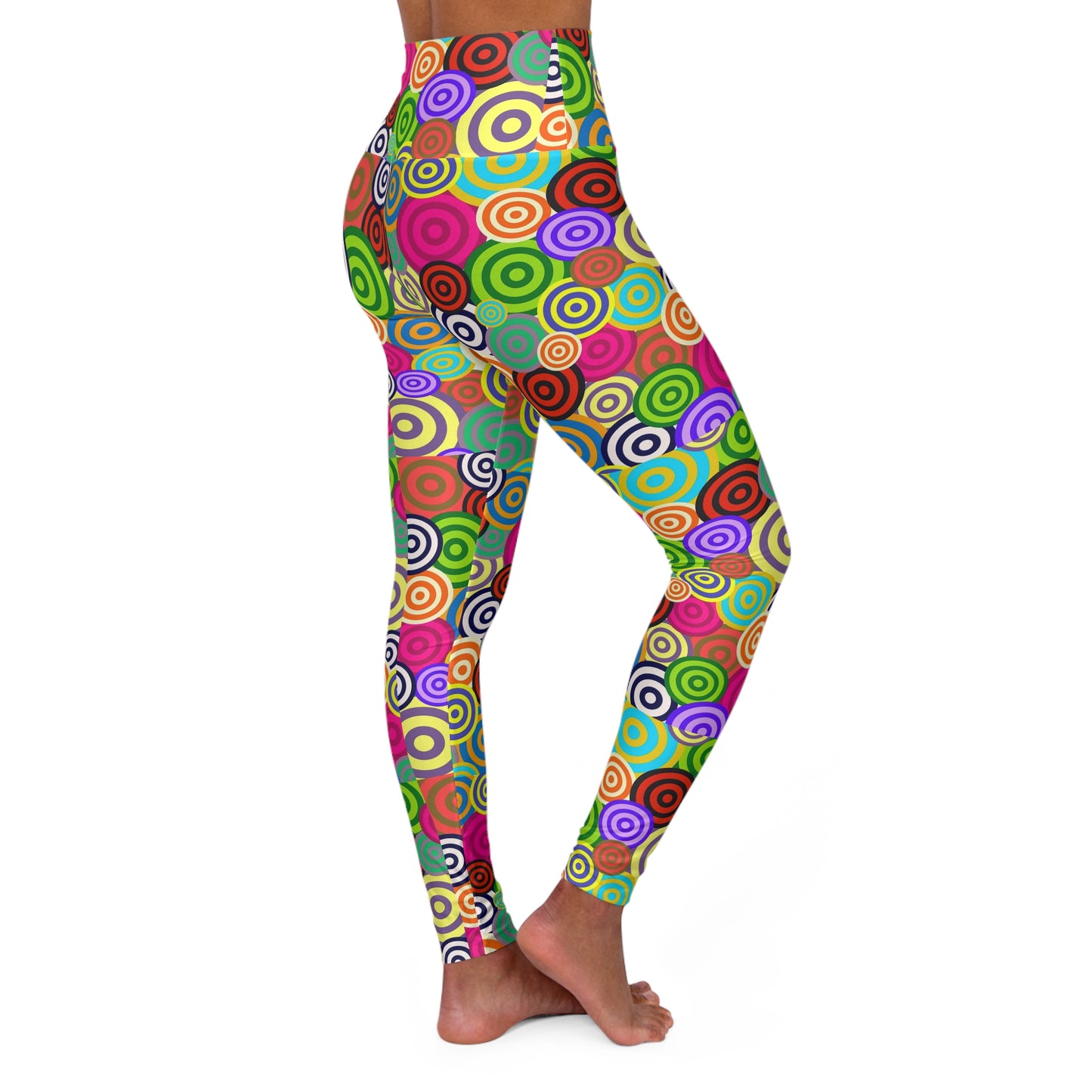 Colorful High Waisted Yoga Leggings - Fun Patterned Activewear for Fitness, Workout, Yoga, Dance, Casual Wear