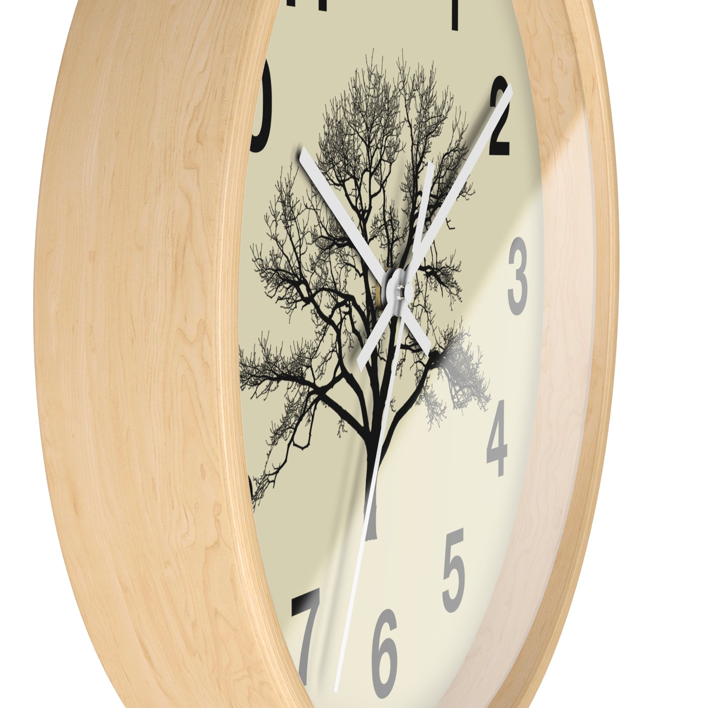 Elegant Tree Silhouette Wall Clock, Home Decor, Nature Lover Gift, Rustic Wall Art, Black and White Clock, Classic Timepiece