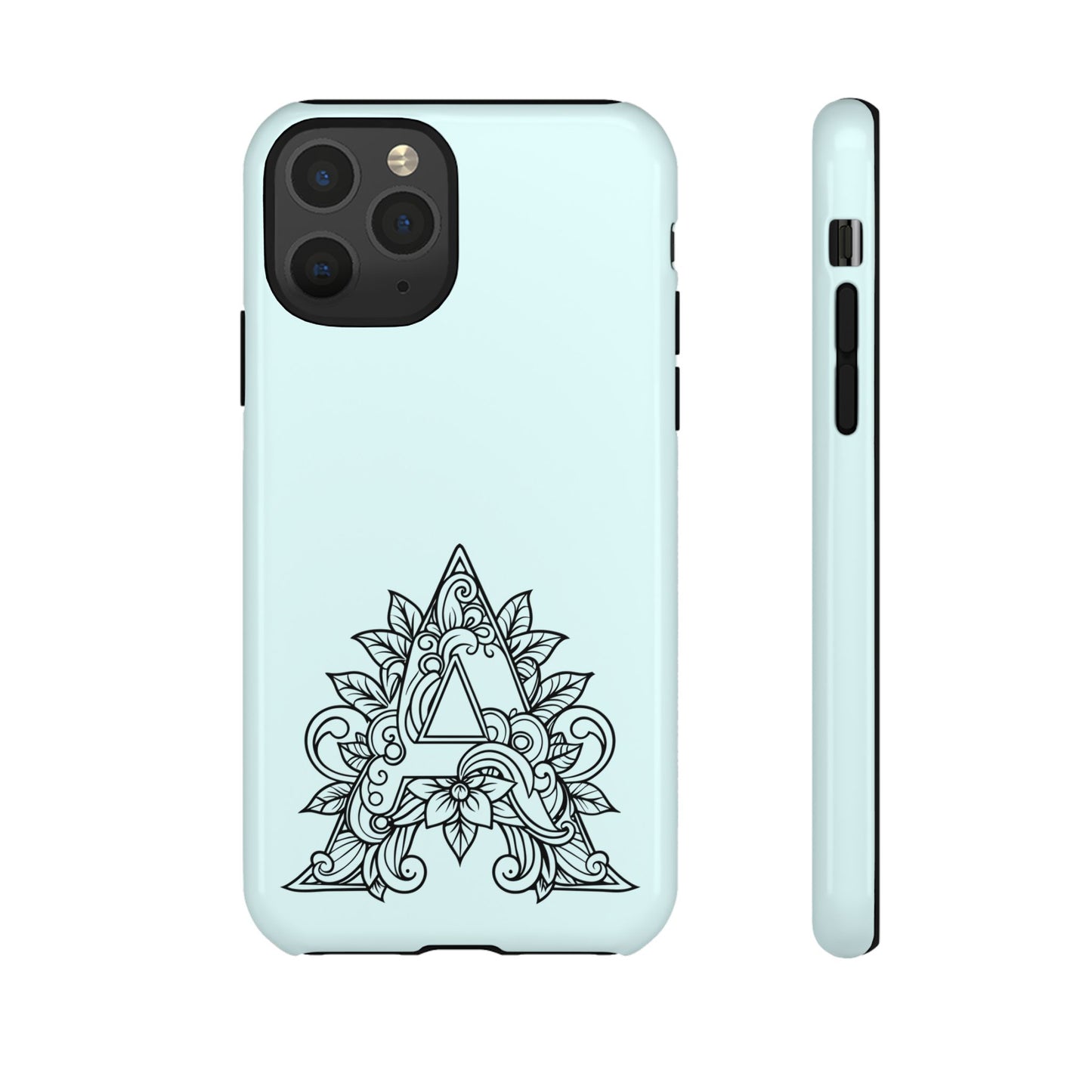 Personalized Tough Phone Case, Floral Monogram Cell Phone Cover, Custom Protective Case, Unique Gift, Birthday, Graduation