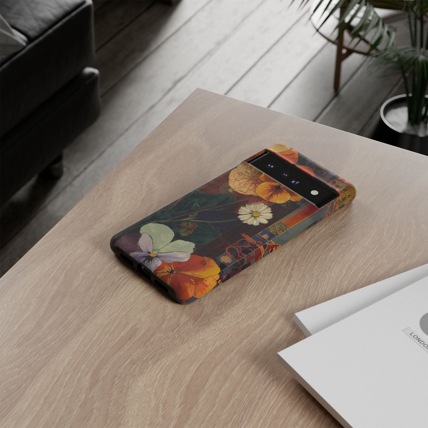 Floral Pansy Tough Phone Case — Vintage Botanical Protection