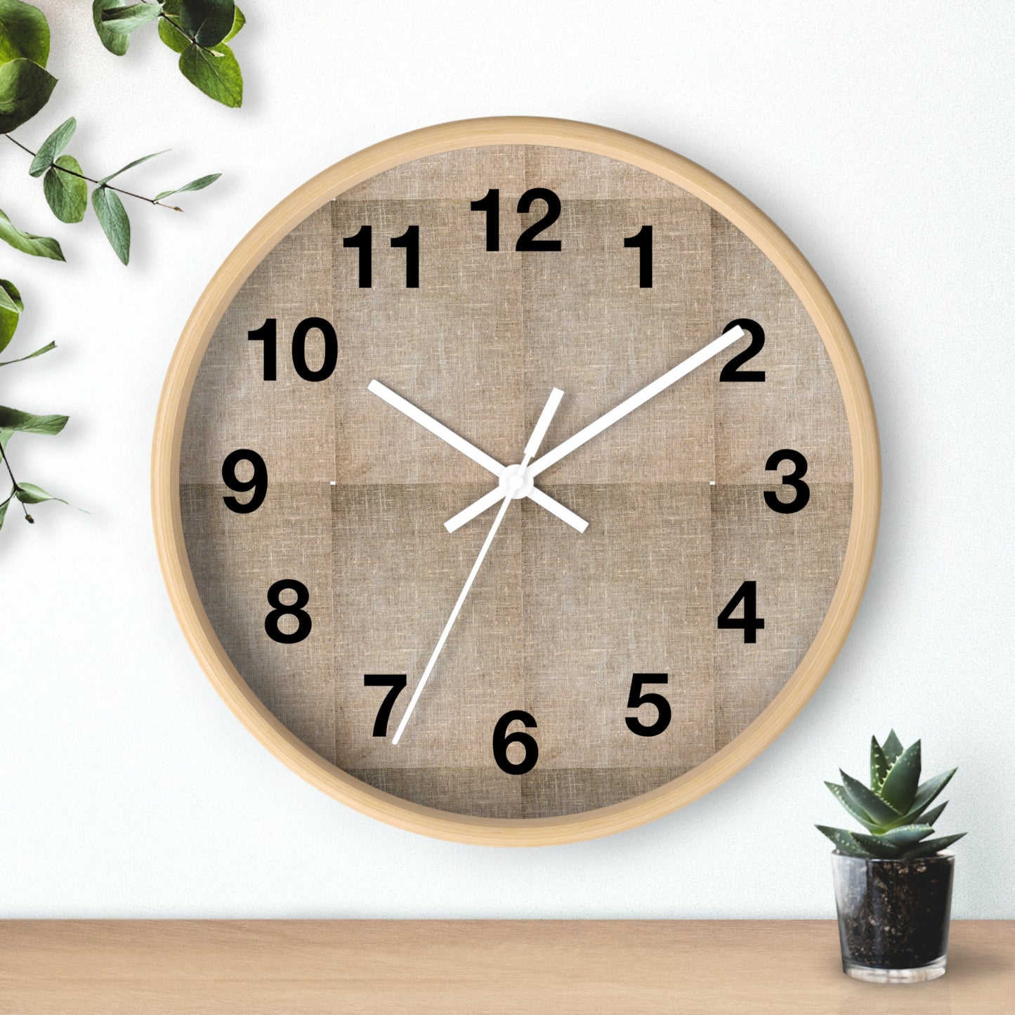 Minimalist Natural Wall Clock | Rustic Decor, Timeless Home Accent, Gift for Housewarming, Boho Vibe, Modern Design