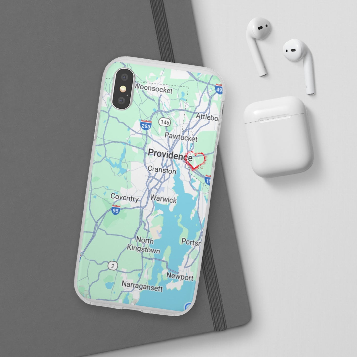 Providence Heart Map Phone Case - Custom Flexible Smartphone Protector, Gift for Her, Map Lover's Accessory, Personalized Case, Travel [...]