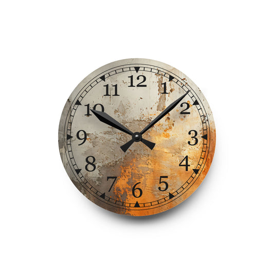 Rustic Acrylic Wall Clock - Vintage Decor for Home, Unique Wall Art