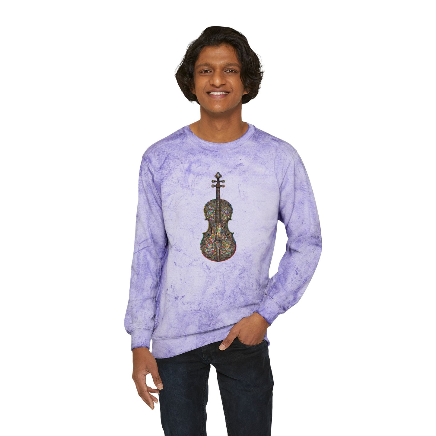 Colorful Violin Design Sweatshirt, Creative Gift for Musicians, Artistic Crewneck for Music Lovers, Unique Fashion for Concerts, Cozy [...]
