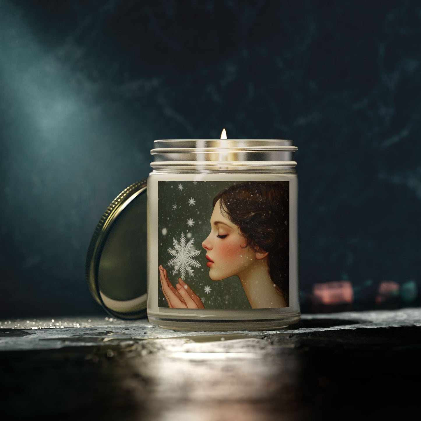 Coconut Apricot Scented Candle, Limited Edition Winter Candle, Decorative Home Fragrance, Gift for Her, Cozy Holiday Decor