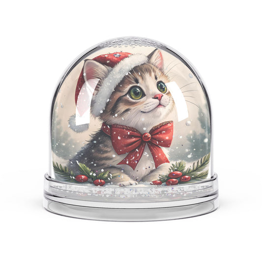 Cat Christmas Snow Globe, Festive Home Decor, Holiday Gift, Winter Keepsake, Pet Lover Decoration, Seasonal Ornament