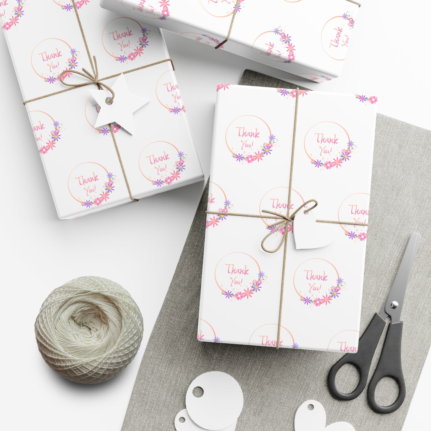 Charming Gift Wrap Papers for Any Occasion | Floral Print, Thank You Design, Holiday Wrapping, Birthday Gifts, Eco-Friendly Paper