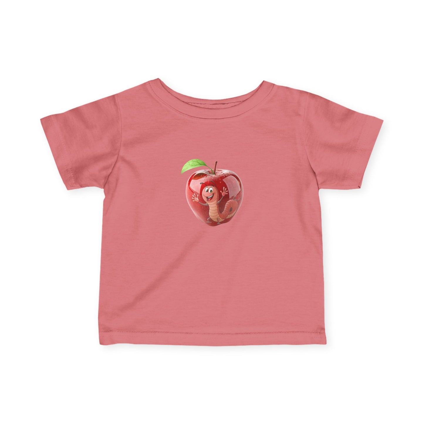 Cute Apple Mouse Infant Tee, Baby Shower Gift, Toddler T-Shirt, Kids Fruit Shirt, Spring Outfit, Playful Everyday Wear