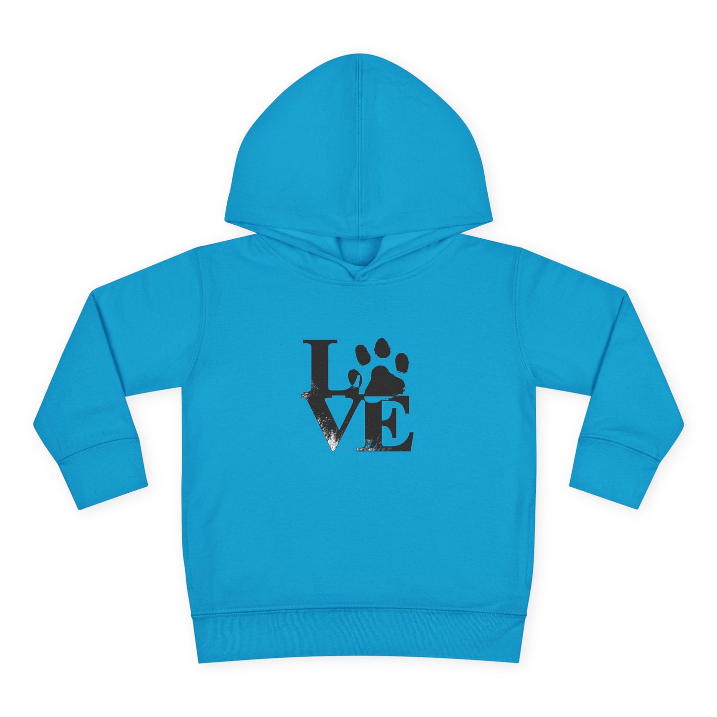 Paw Print Love Toddler Fleece Hoodie, Cute Kids Sweatshirt, Animal Lover Gift, Pet Lover Apparel, Cozy Toddler Hoodie