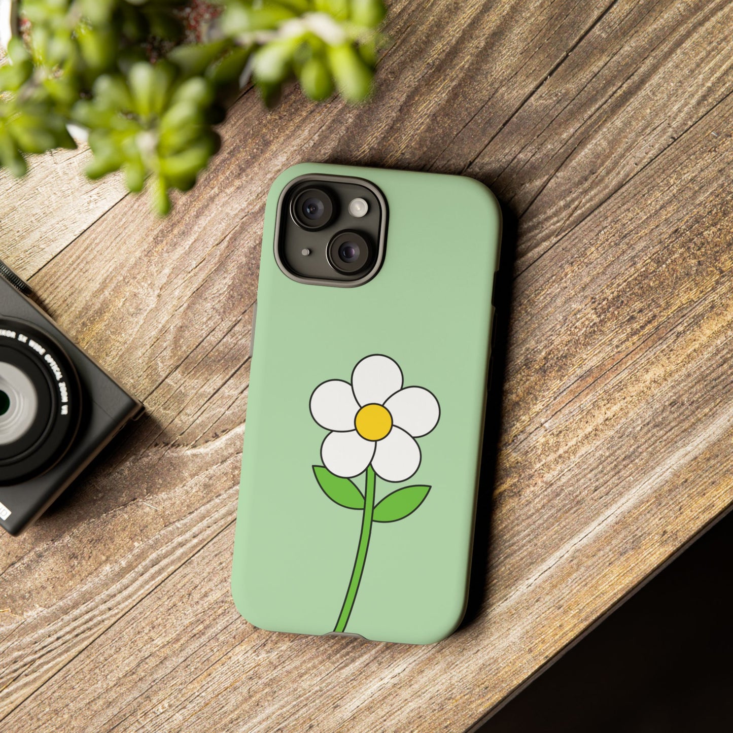 Floral Phone Case - Tough Cases for Nature Lovers, Cute Green Flower Design, iPhone Cover, Gift for Her, Spring Accessories