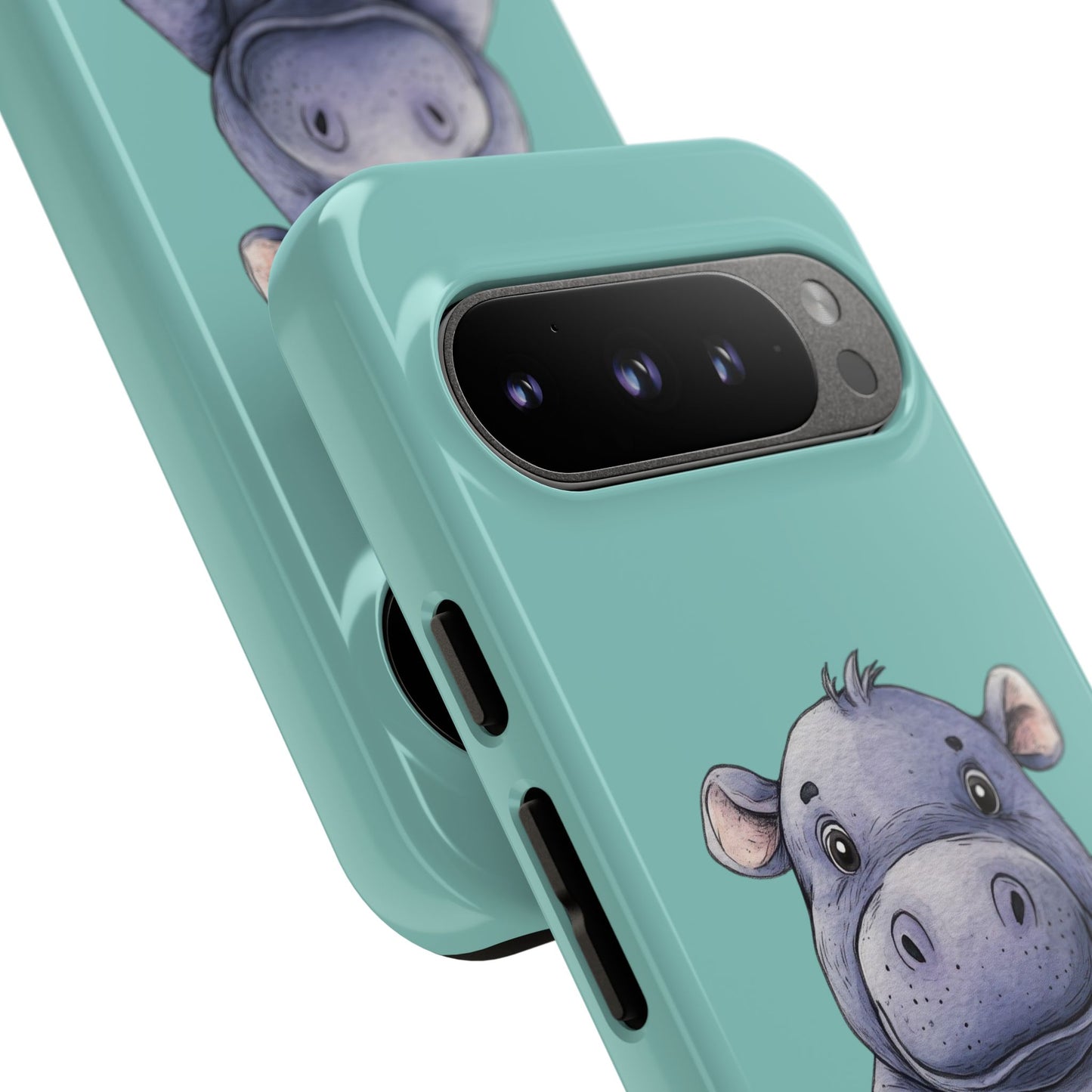 Cute Hippo Phone Case, Tough Phone Cover, Fun Animal Case, Gift for Kids, Cute Decor, Birthday Present