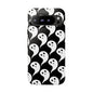 Ghost Pattern Phone Case, Cute Ghost Cell Phone Cover, Halloween Accessory, Spooky Gift, Black and White Phone Case