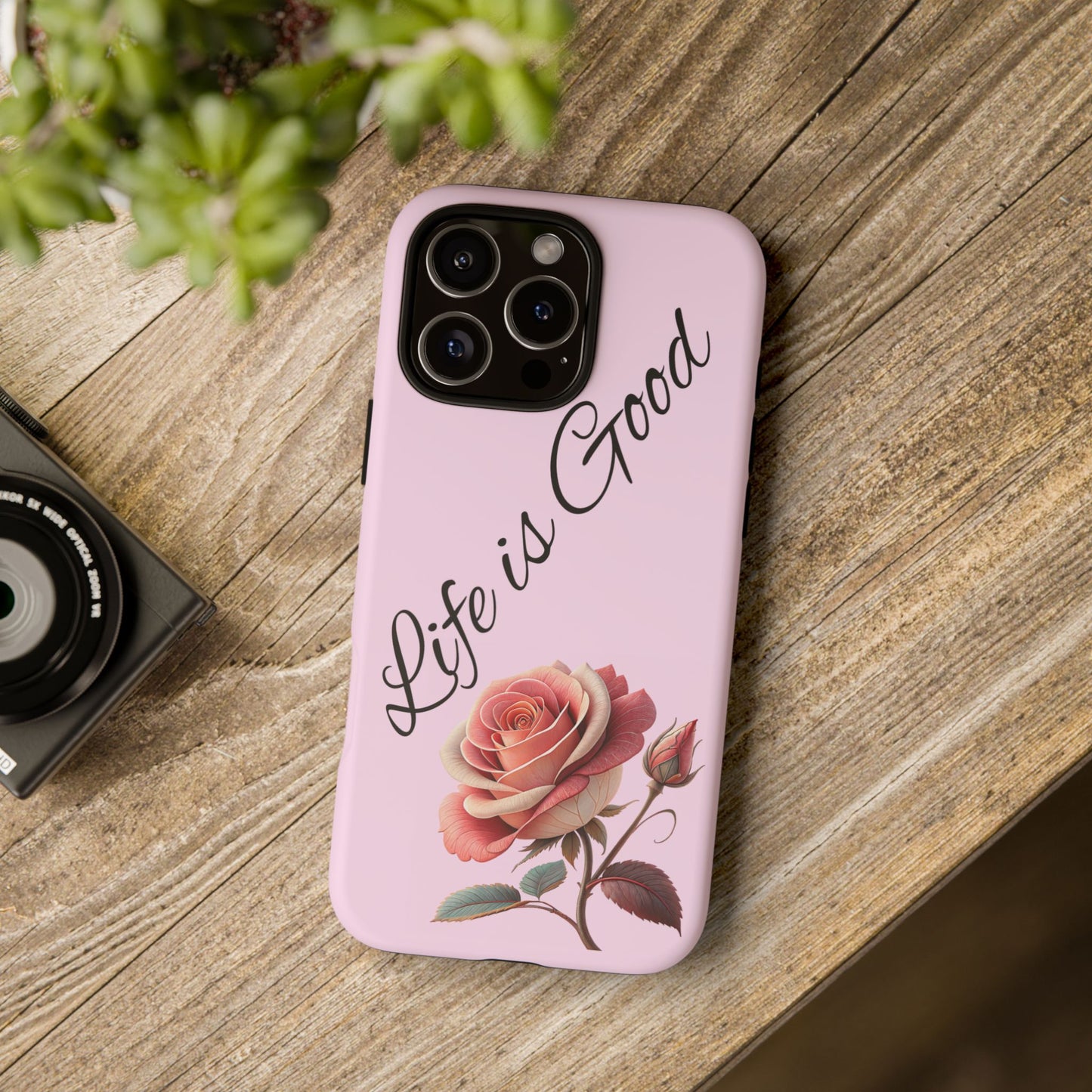 Roses & Positivity Phone Case - Floral Design, Life is Good, Tough Cases for Everyday Wear, Gift for Friends, Mother's Day, Spring [...]