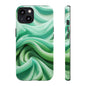 Stylish Phone Case, Tough Case, Green Abstract Design, Cell Phone Cover, Unique Gift, Trendy Accessory