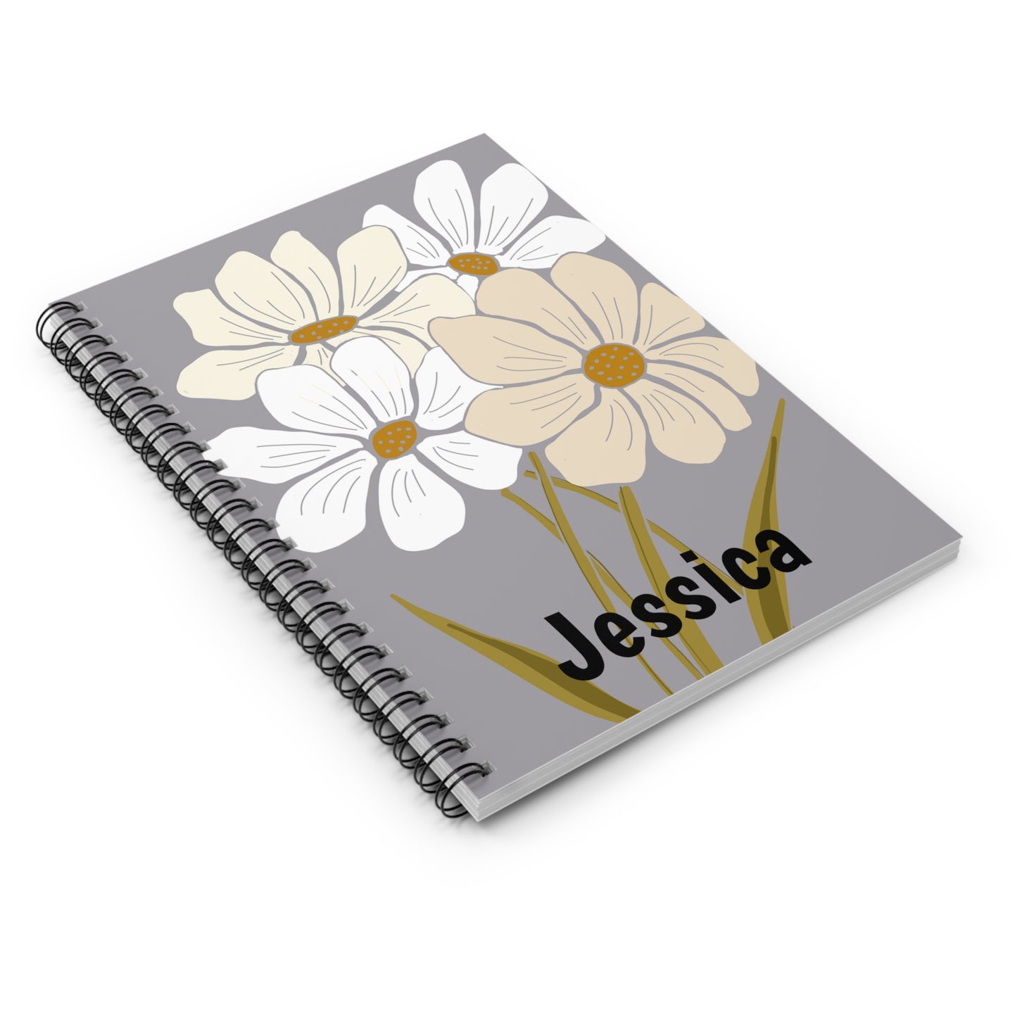 Floral Personalized Spiral Notebook | Cute Journal for Notes, Gift for Her, School Supplies, Travel Diary, Custom Name Notebook