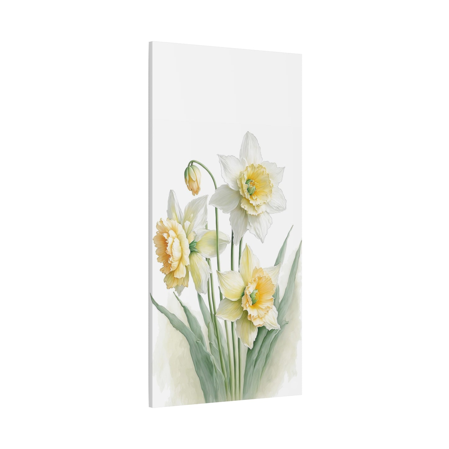 Matte Canvas, Stretched, 1.25" beautiful flowers white and yellow.