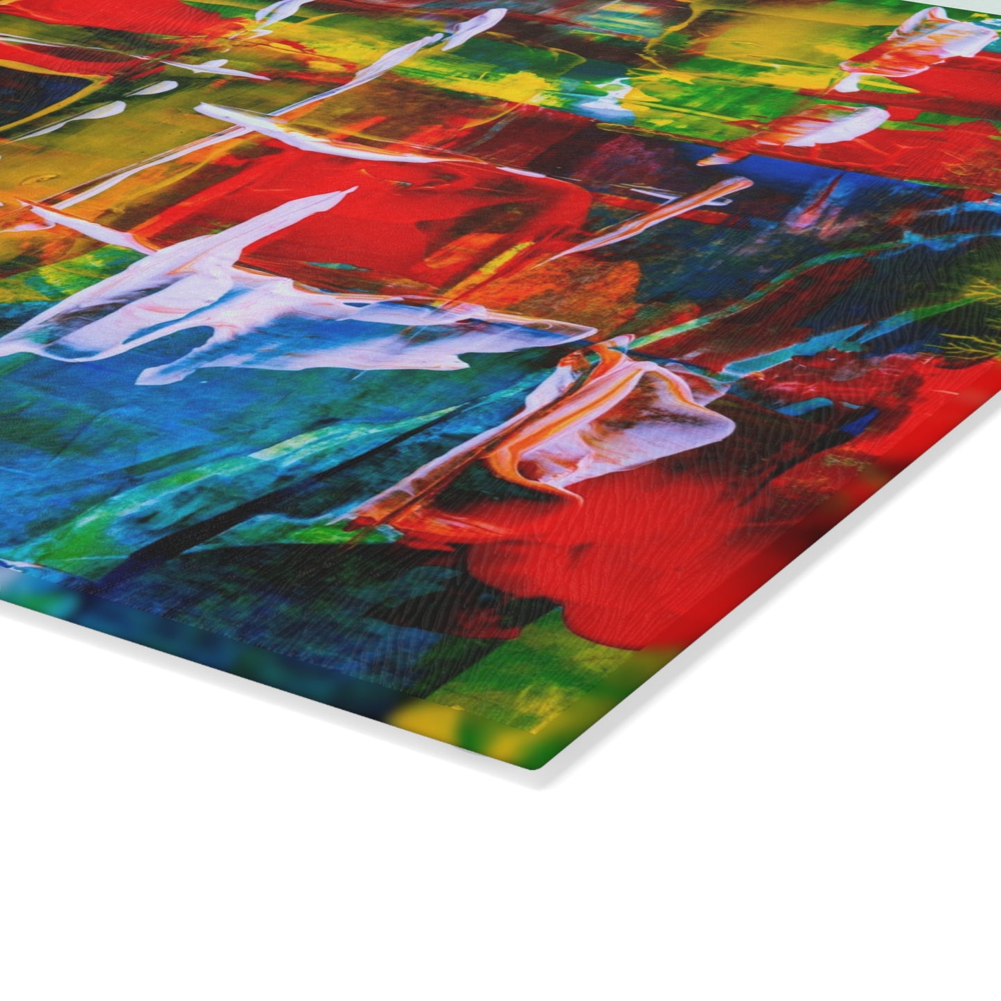 Vibrant Abstract Glass Cutting Board, Modern Kitchen Decor, Colorful Kitchenware, Unique Housewarming Gift, Artisanal Cooking