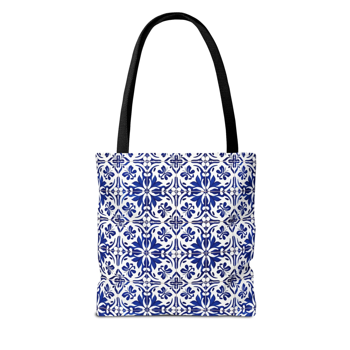 Blue Moroccan Tile Tote Bag - All-Over Print Patterned Market Tote
