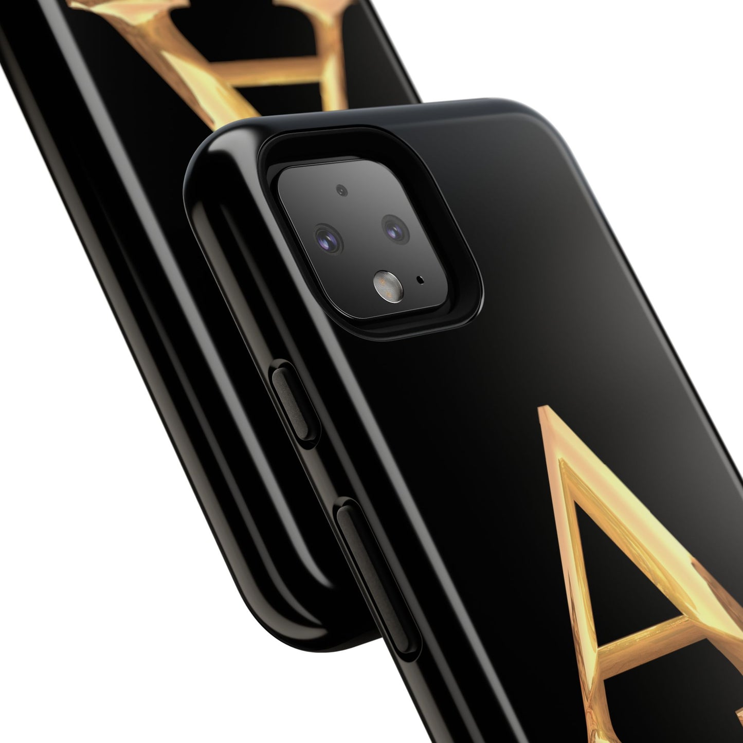 Custom Phone Case with Gold Letter A, Monogrammed Gift, Tough Protective Case, Personalized Phone Accessory, Unique Phone Cover