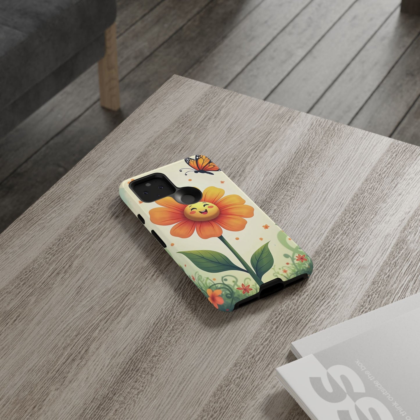 Floral Phone Case with Butterfly Design, Cute Flower Phone Cover for Nature Lovers, Eco-Friendly Gift, Spring Vibes, Birthday Present