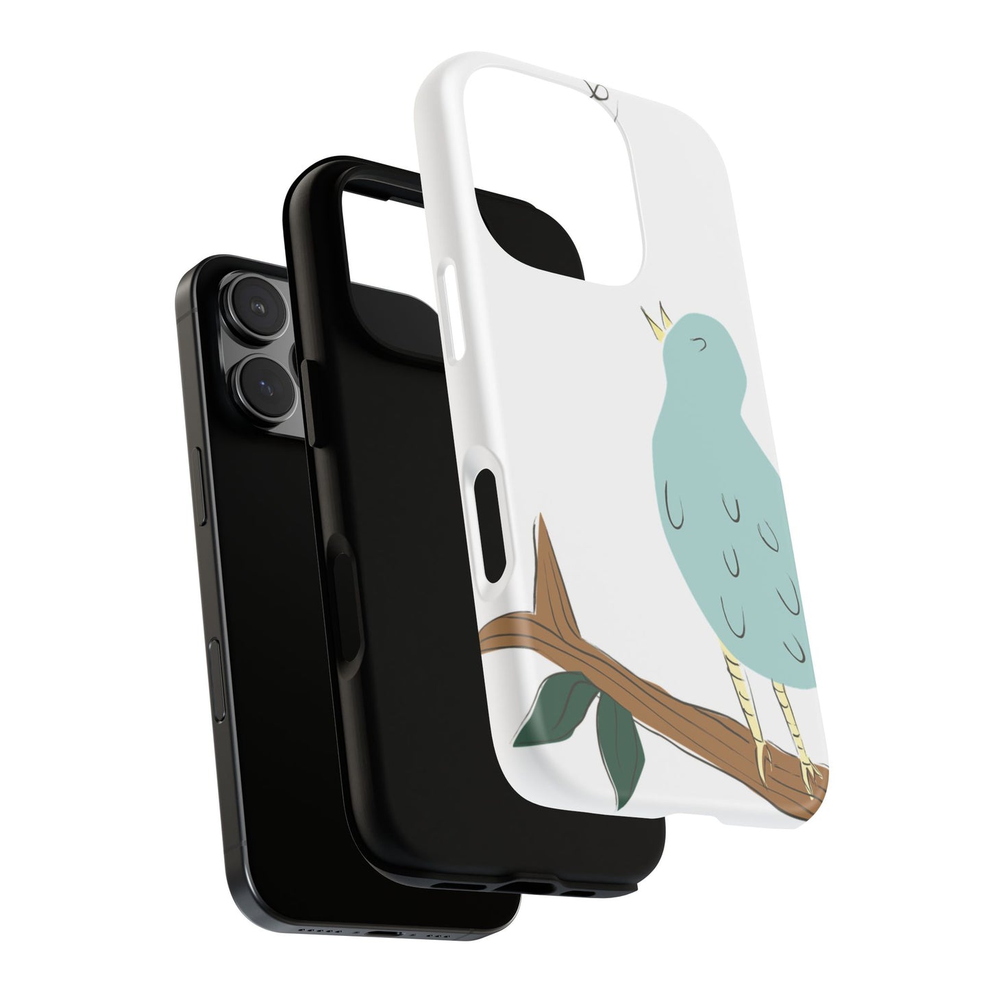 Birdsong Phone Case — Cute Blue Bird on Branch Protective Case