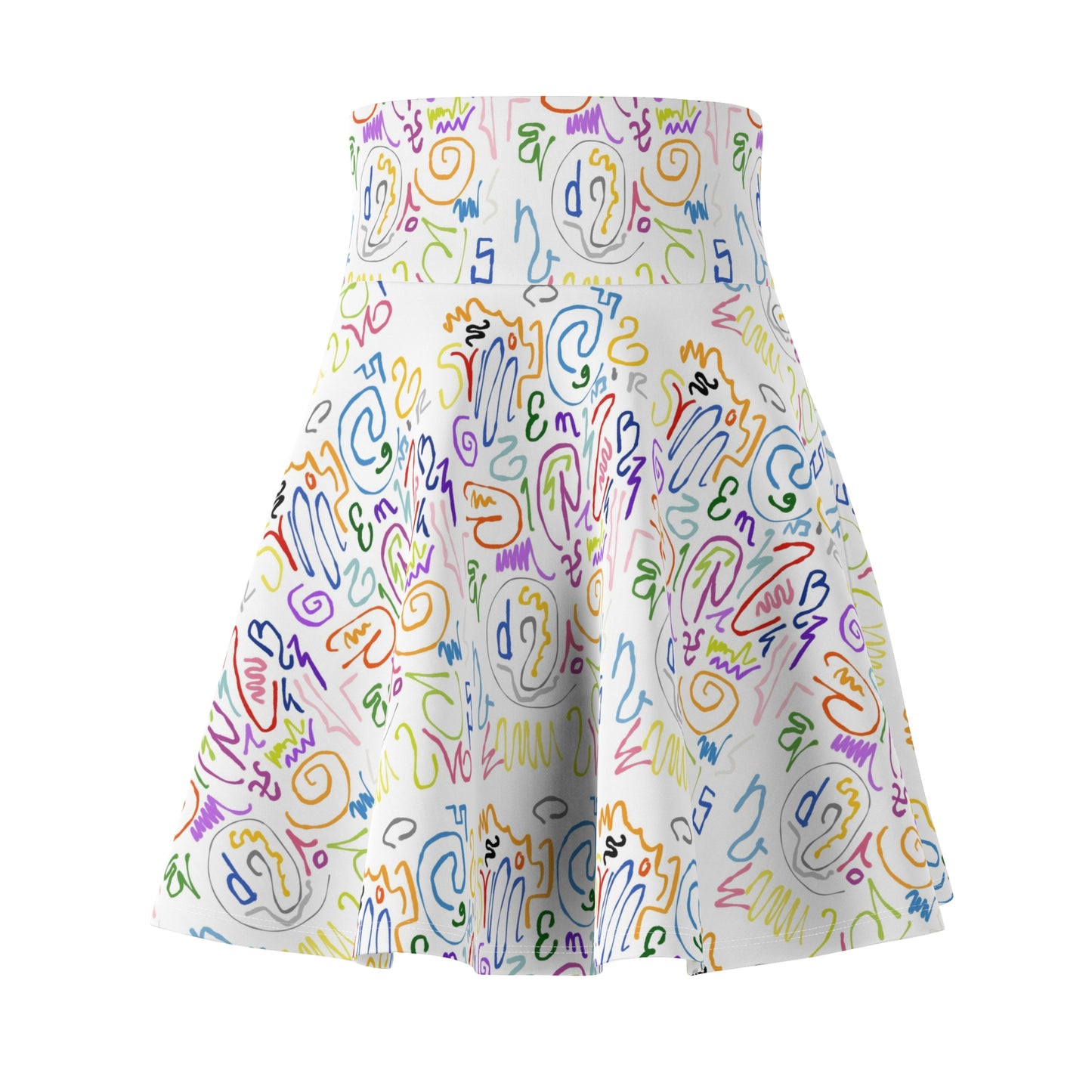 Colorful Women's Skater Skirt, Fun Outfit, Summer Look, Casual Wear, Festival Fashion