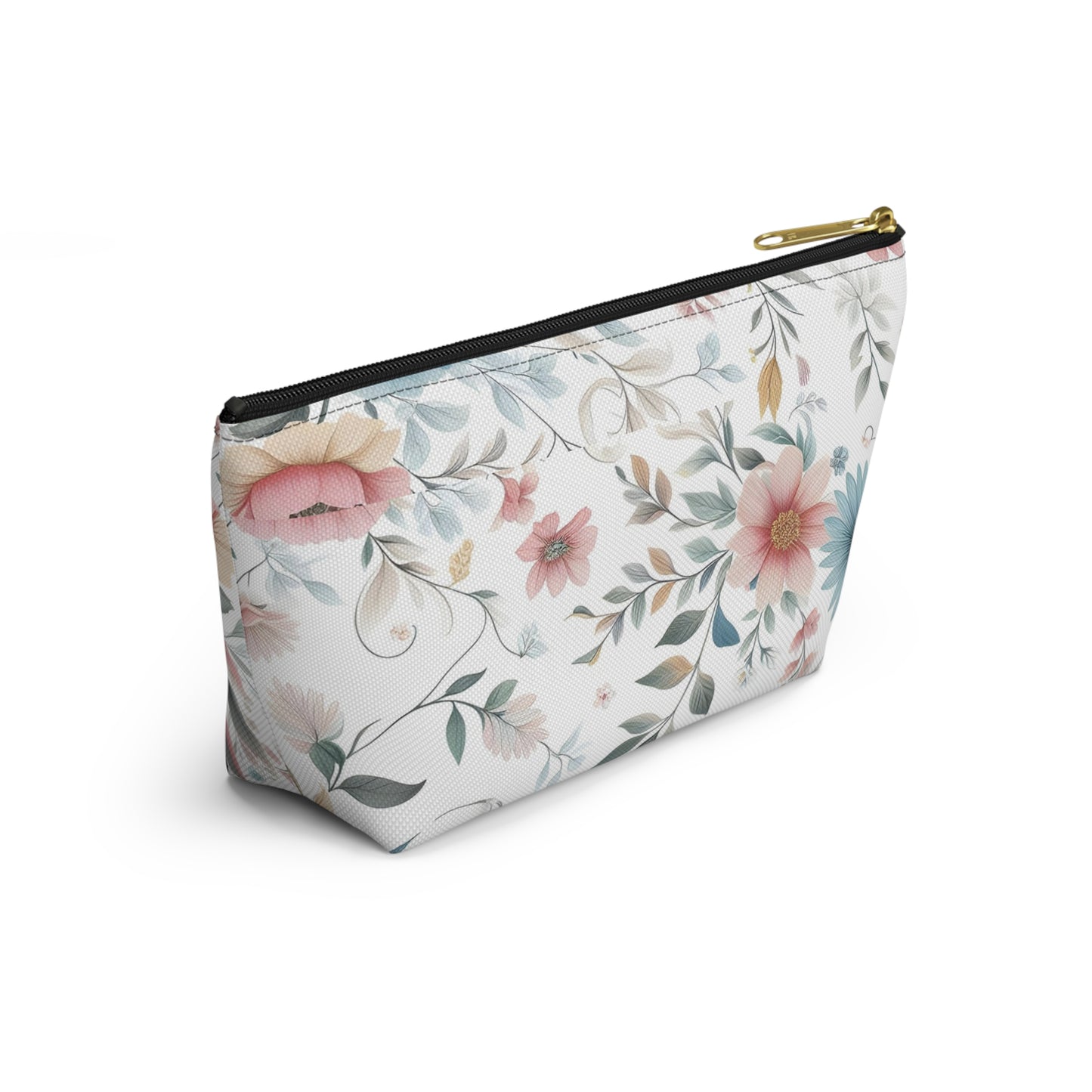 Floral Accessory Pouch, Makeup Bag, Cosmetic Case, Travel Organizer, Gift for Her, Floral Print Pouch