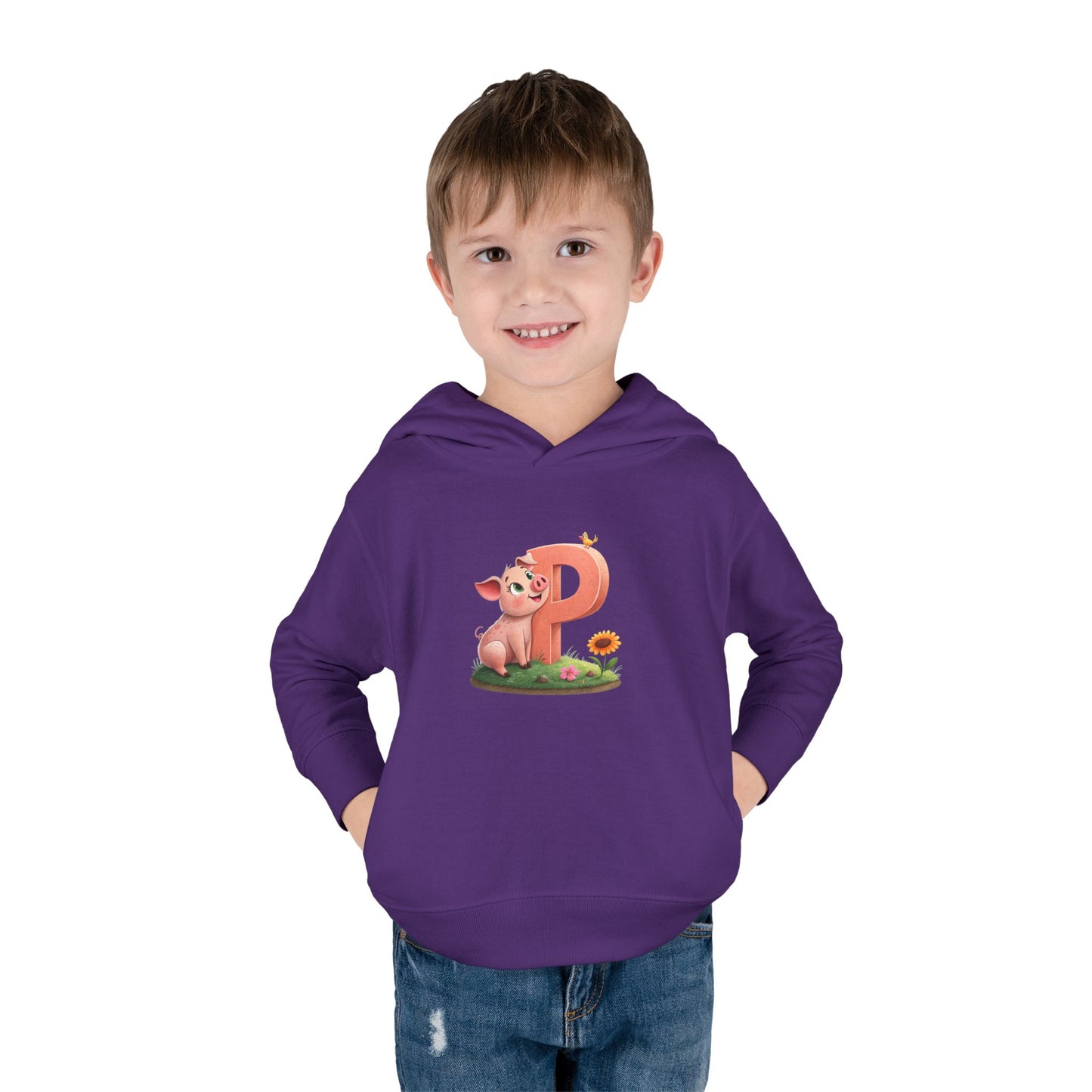Toddler Piggy Personalized Fleece Hoodie, Cute Animal Hoodie, Kids Pullover, Toddler Clothes, Kids Gift, Birthday Present