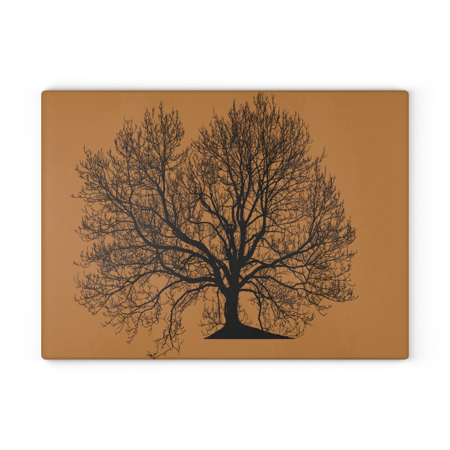 Rustic Tree Design Glass Cutting Board, Kitchen Gift, Home Decor, Personalized Wedding, Housewarming, Culinary Essential
