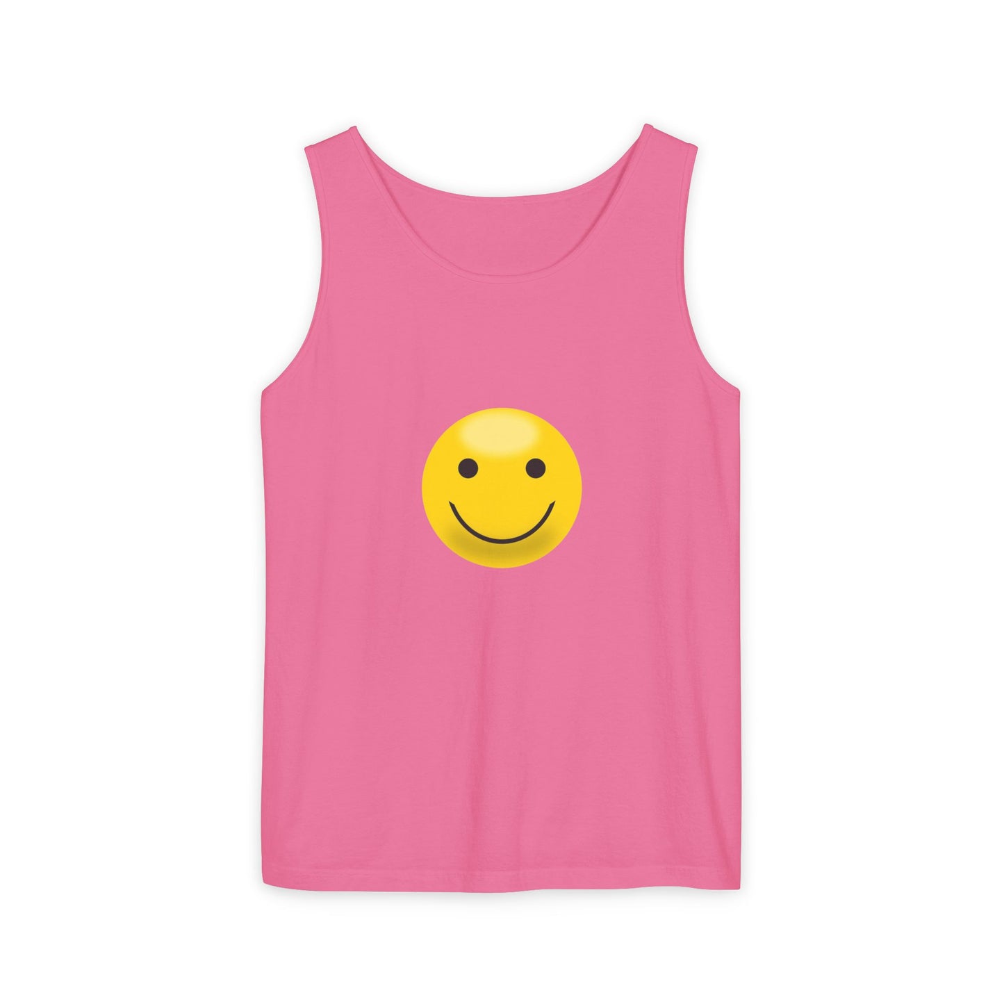 Smiley Face Tank Top, Summer Shirt, Casual Wear, Beach Outing, Gift for Friends, Positive Vibes Apparel