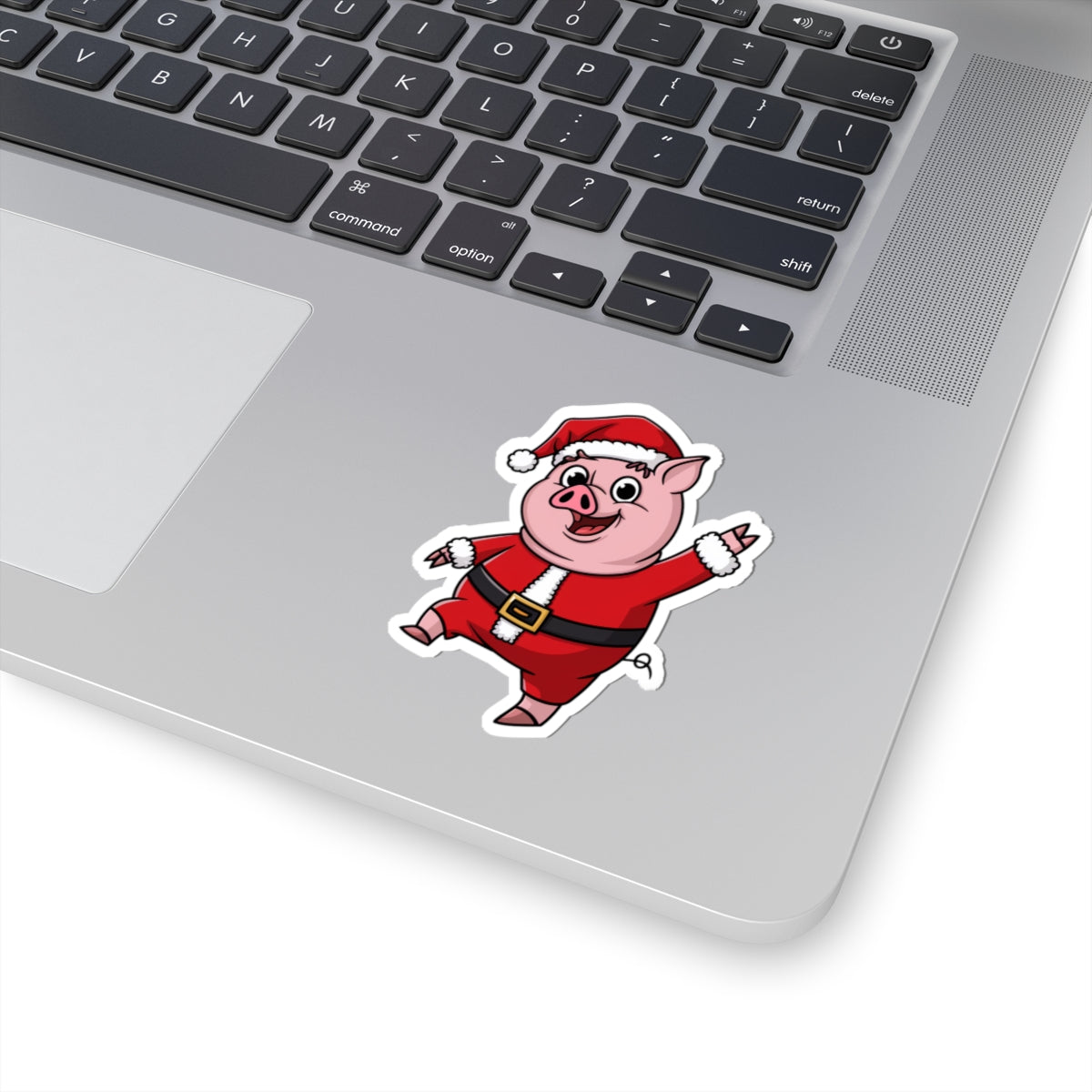 Festive Santa Pig Kiss-Cut Stickers | Christmas Decor, Gift Wrapping, Holiday Cards, Laptop Stickers, Fun Holiday Accessories